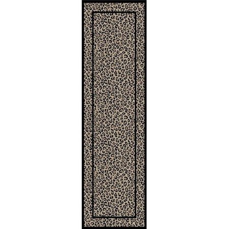 CONCORD GLOBAL TRADING Concord Global 44922 2 ft. 3 in. x 7 ft. 7 in. Jewel Leopard - Beige 44922